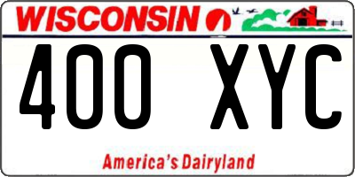 WI license plate 400XYC