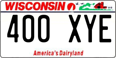 WI license plate 400XYE