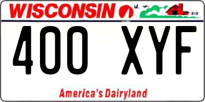 WI license plate 400XYF