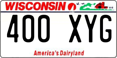 WI license plate 400XYG