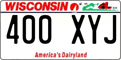 WI license plate 400XYJ