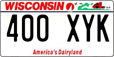 WI license plate 400XYK