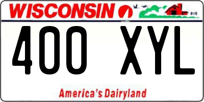 WI license plate 400XYL