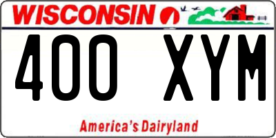 WI license plate 400XYM