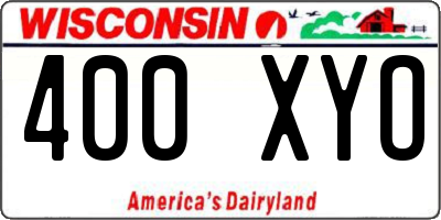 WI license plate 400XYO