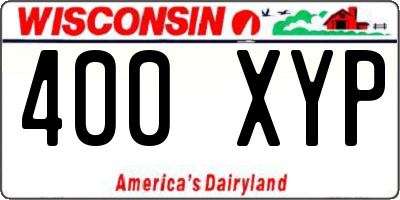 WI license plate 400XYP