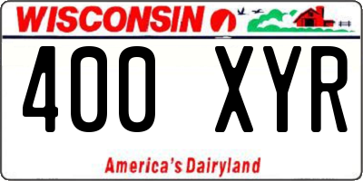 WI license plate 400XYR