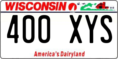 WI license plate 400XYS