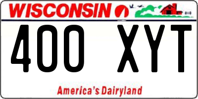 WI license plate 400XYT