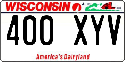 WI license plate 400XYV