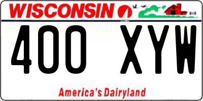 WI license plate 400XYW