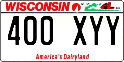 WI license plate 400XYY