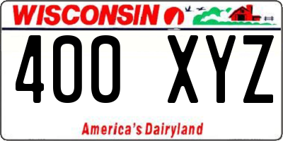 WI license plate 400XYZ