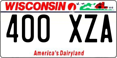 WI license plate 400XZA