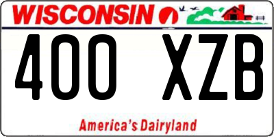 WI license plate 400XZB