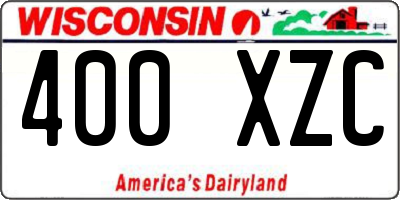 WI license plate 400XZC