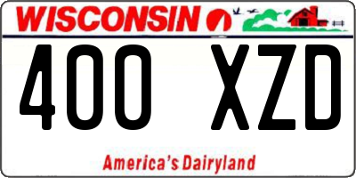 WI license plate 400XZD