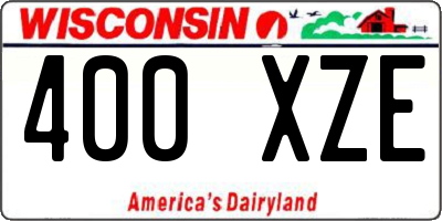 WI license plate 400XZE