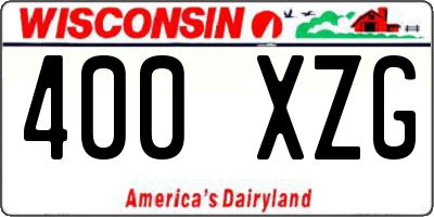 WI license plate 400XZG