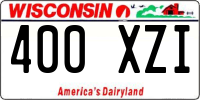 WI license plate 400XZI