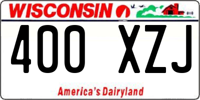 WI license plate 400XZJ