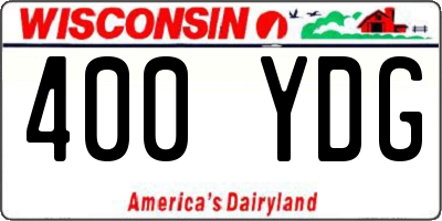 WI license plate 400YDG