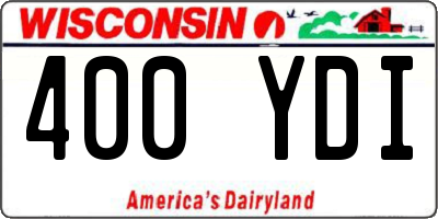 WI license plate 400YDI