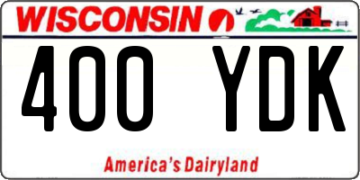 WI license plate 400YDK