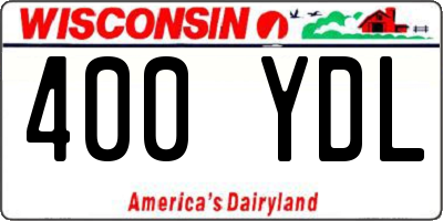 WI license plate 400YDL