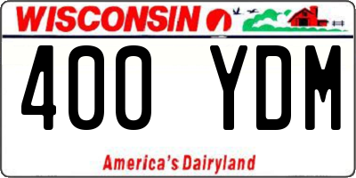 WI license plate 400YDM