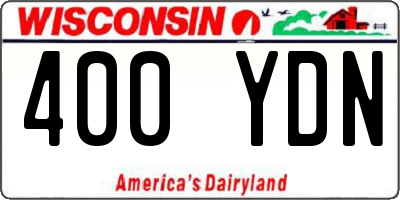 WI license plate 400YDN