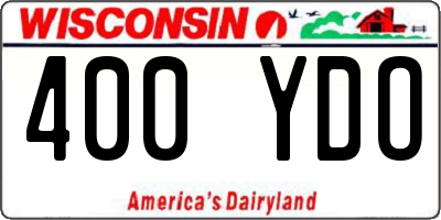 WI license plate 400YDO