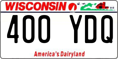 WI license plate 400YDQ