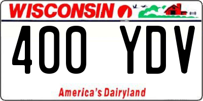 WI license plate 400YDV