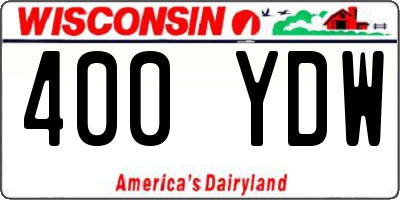 WI license plate 400YDW