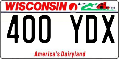 WI license plate 400YDX