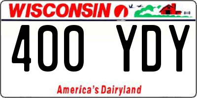WI license plate 400YDY