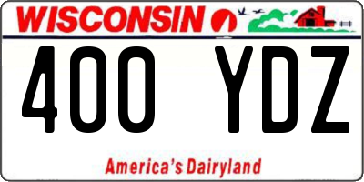 WI license plate 400YDZ