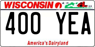 WI license plate 400YEA