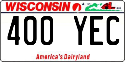 WI license plate 400YEC