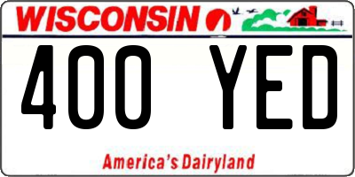 WI license plate 400YED