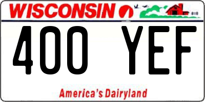 WI license plate 400YEF
