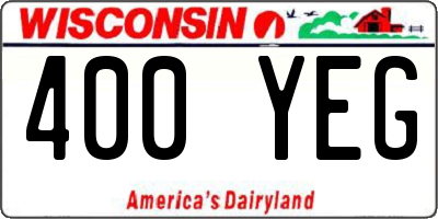 WI license plate 400YEG