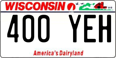 WI license plate 400YEH