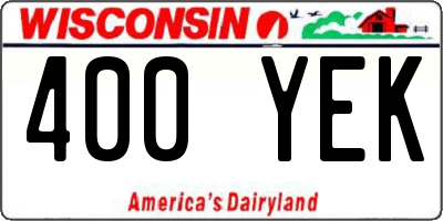 WI license plate 400YEK