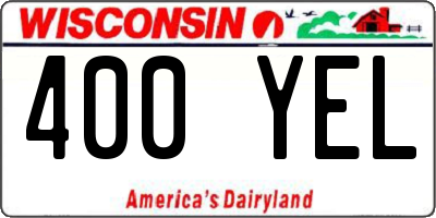 WI license plate 400YEL