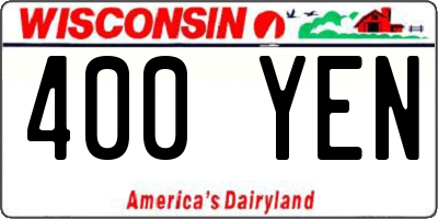 WI license plate 400YEN