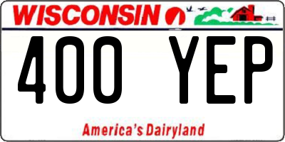 WI license plate 400YEP