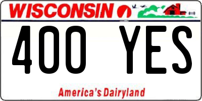 WI license plate 400YES