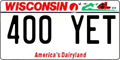 WI license plate 400YET
